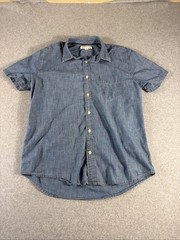 Aeropostale Denim Button Down Men’s M Light Wash Short Sleeve Casual Shirt
