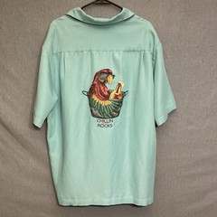 Caribbean Button Down Embroidered Vacation Shirt Short Sleeve XL Loose