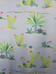 Construct Quick Dry Performance Cactus Print Golf Shirt XL Light Blue Polo