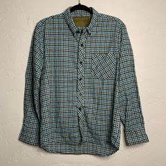 Rustic Outfitter Cotton Blue Plaid gorpcore outdoors Button Down Shirt Mens M