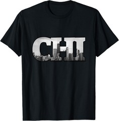 CHI Chicago City Skyline of Downtown Chicago, Illinois T-Shirt
