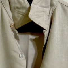 Pilgrim Men’s Loop Collar Beige Button-Up Long Sleeve Point Collar Shirt Medium