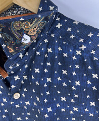Robert Graham X Marks the Spot Button Down Shirt Size XL Blue Flip Cuffs