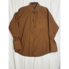 Fortino Landi Men’s Brown Dress Shirt 16 1/2 34 35 Cotton Poly Blend
