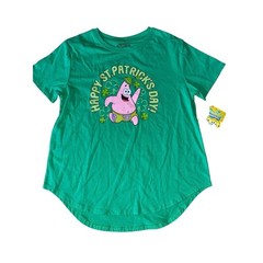 SpongeBob SquarePants Patrick Star Happy St. Patrick’s Day T-Shirt XL shamrock