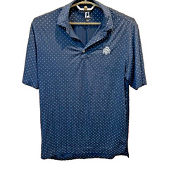 FootJoy Athletic Fit Mens Polo Sz M Dark Blue Golf Shirt Whispering Pines Logo