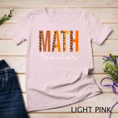 Math Teacher leopard Squad Cute Fall Autumn Thanksgiving Unisex T-shirt