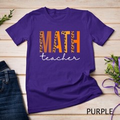 Math Teacher leopard Squad Cute Fall Autumn Thanksgiving Unisex T-shirt
