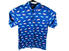 Con.Struct Quick Dry Performance Polo Shirt Men Large Short Sleeve Golf Sharks