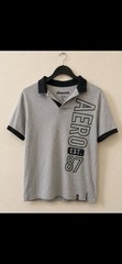 Aeropostale EST 87 Polo Shirt Men’s Small Gray Short Sleeve Logo Casual Preowned