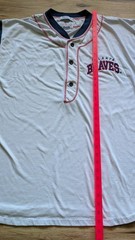Vintage Starter Atlanta Braves Henley Jersey Shirt Mens XL 90s MLB Embroidered