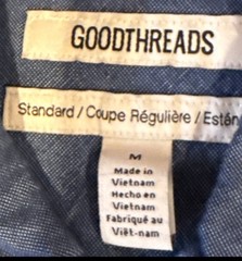 Good threads Men’s Blue Medium Chambray Button Down Shirt Long Sleeve Casual Top