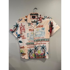 Malibu by Drill Clothing Co Mens 2XL Miami Paradise Island Postcard Camp Shirt