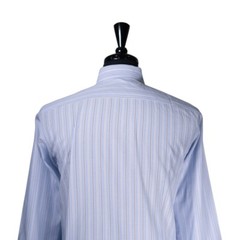 Hugo Boss Mens 15.5 34/35 Blue White Stripe Dress Shirt Sharp Fit Button Up LS
