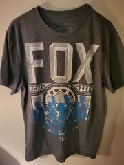 Fox Active Training Slim M Gray T Shirt S Sleeve 28 L 20 Across Front Chest Pit
