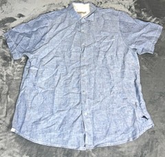 Tommy Bahama Men’s Blue Linen Short Sleeve Button Down Shirt Size XL 100% Linen