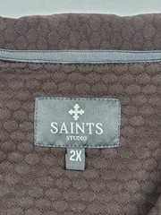 SAINTS Studio Shirt Men 2X Brown Waffle Texture Resort Casual Modern Travel Cozy