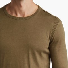 John Varvatos Collection Men’s Lightweight Luke LS Crewneck Sweater Tee Fern M