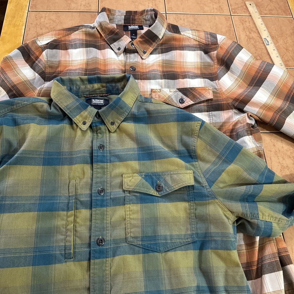 Lot Of 2 Duluth Alaskan Hardwear Flannel Shirt Mens Sz XL Standard Fit Plaid