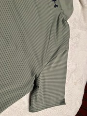 UNDER ARMOUR Performance Polo T Shirt (Loose) Mn Gray/w Black Stripes