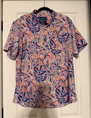 Simply Southern Mens L Performance Polo Shirt Abstract Tropical Palm