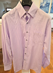 Ermenegildo Zegna Men’s Purple Dress Shirt W/ Hidden Button Down Collar (L)