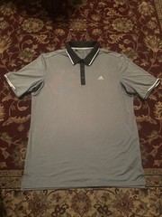 Adidas Men’s Climacool Polo Medium Vista Gray White Black Golf Athletic Shirt