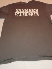 Port & Company Essential Tee Gray “YANKEES SUCK” Graphic T-Shirt XLT