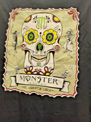 Monster Energy Shirt Day Of The Dead Adult Woman V Neck Short Sleeve NWOT 2XL