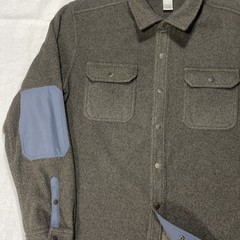 LL Bean Shirt Mens Large Brown Shacket Outdoor Button Up Elbow Patches