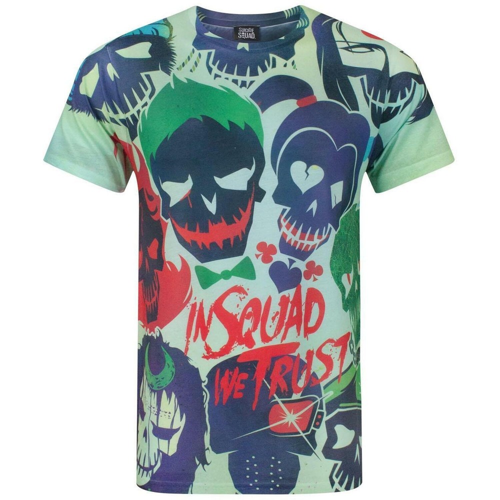 Suicide Squad Official Subliminal Poster Full Front Print T-Shirt