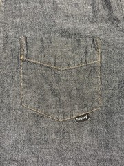 Stussy Men’s Short-Sleeve Button-Down Shirt in Charcoal Gray
