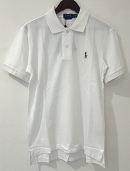 Ralph Lauren Custom Slim Fit Polo White M Mesh Signature Pony New