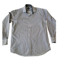English Laundry Christopher Wicks Button Up Shirt White Black Check / 16-34/35