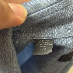 Men’s VTG Saks Fifth Avenue 100% Linen Blue Shirt Large Made in Albania