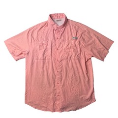 Columbia Shirt Mens XL Pink PFG Bahama II Short Sleeve Fishing Omni-Shade Vent