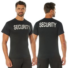 Quick Dry Performance Black Security T-Shirt Public Safety Bouncer Uniform Tee