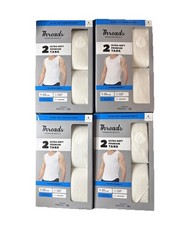 4X! Threads Premium Basics White Men’s Tank Tops 2-Pack Ultra-Soft Breathable L