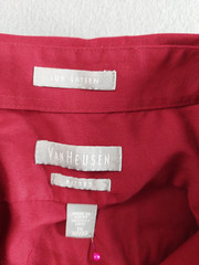 Van Heusen Men Dress Shirt 16 Red Barrel Cuff Collared Button Up Officewear