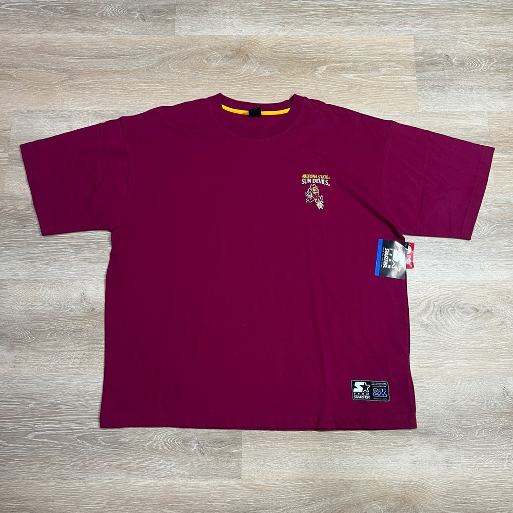 Starter Arizona State Sun Devils T-Shirt Mens 2XL Maroon ASU Sparky Logo NWT