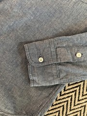 Gitman Vintage blue chambray button down long sleeve shirt S