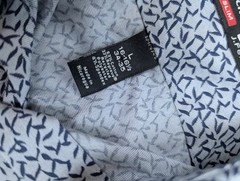 J. Ferrar Blue Pattern Slim Fit Button Up Dress Shirt Men’s Size Large 16 X 34
