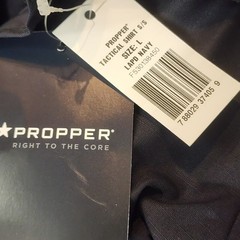 NWT Propper Men’s Size L Navy Short Sleeve Tactical Uniform Dress Shirt F5301