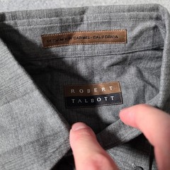 Robert Talbott Mens M Button Down Shirt Grey Tonal Stripe Long Sleeve B261-15