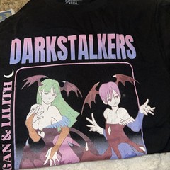 Darkstalkers Capcom Fighting Game Morrigan & Lilith Vampire Savior Men’s T Shirt