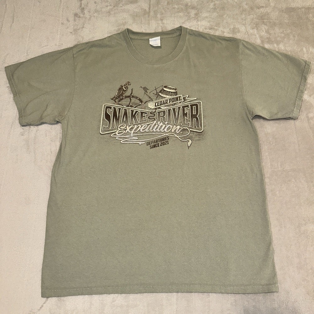 Cedar Point Snake River Expedition Boat Ride T Shirt Large Closed Six Flags