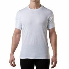 Mens Sweatproof Undershirt – Cotton Crew Neck T-Shirt with Underarm Sweat Pads