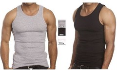 3pk Mens Multi-Colors Black Grey Wife Beater A-Shirts Tank Tops Knocker 3XL