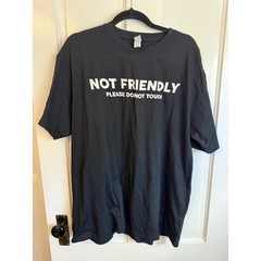 Brisco Brands Not Friendly Please Do Not Touch Graphic Tee Black Mens XL
