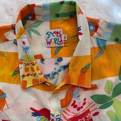 RARE Jams World Hawaiian Aloha Men’s Short Sleeve Shirt, XL, “Flora Dora” EUC